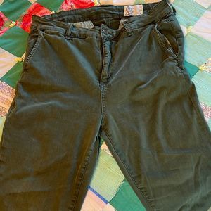 Cosmic blue love army green stretch skinny trousers 31